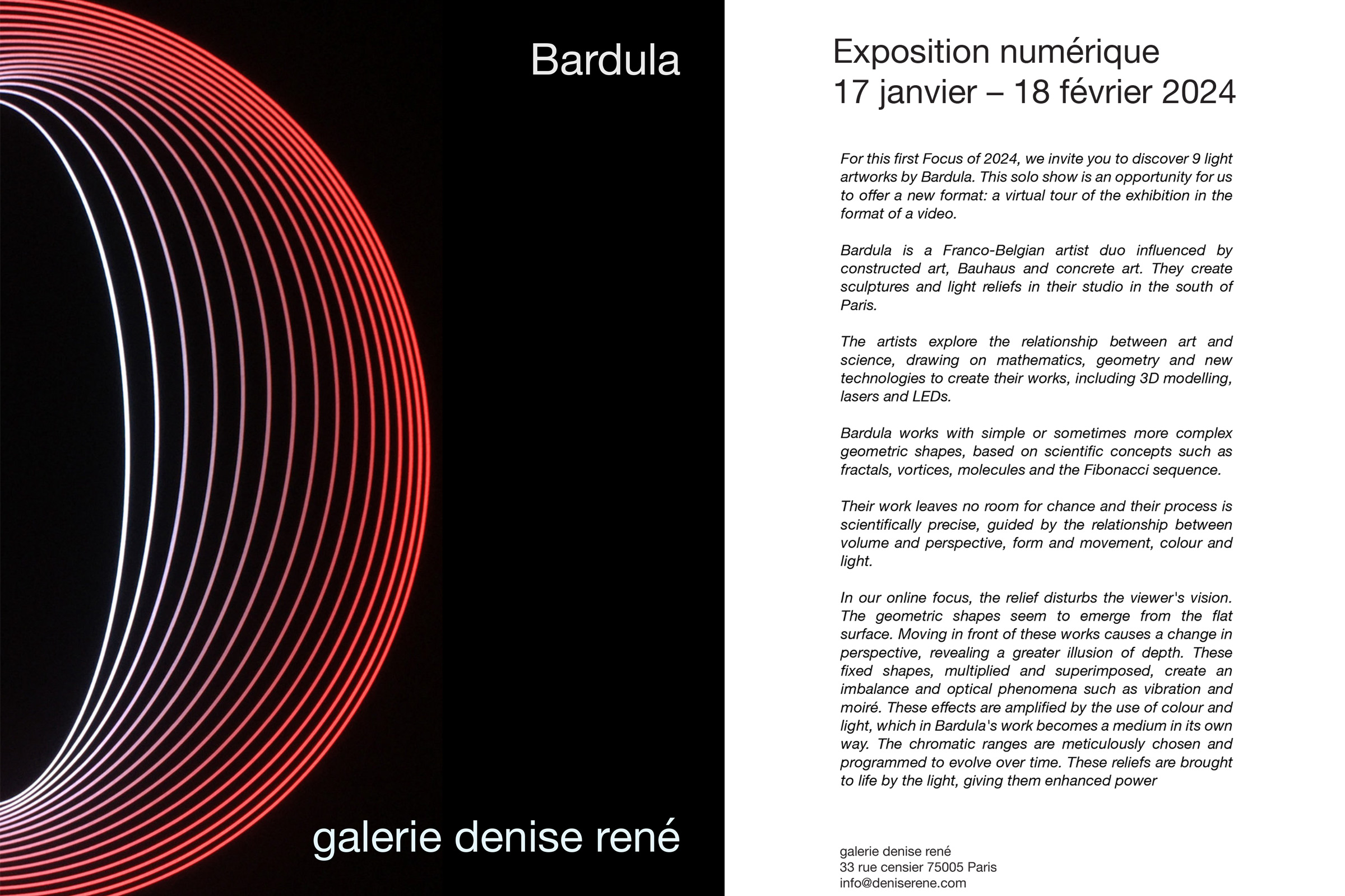 BARDULA - BARDULA FOCUS GALERIE DENISE RENE 14